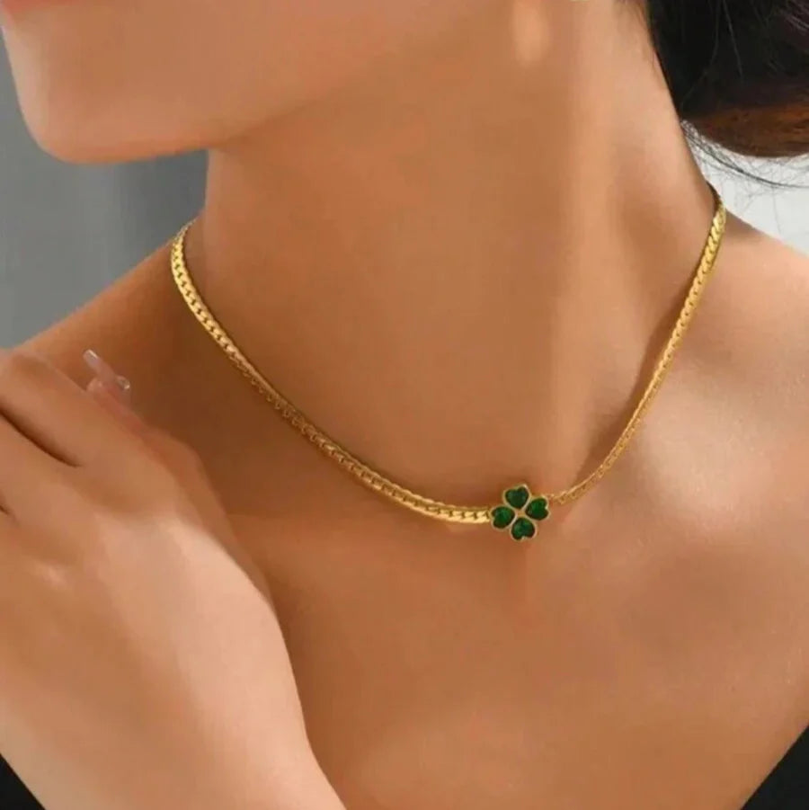 Emerald Clover Necklace