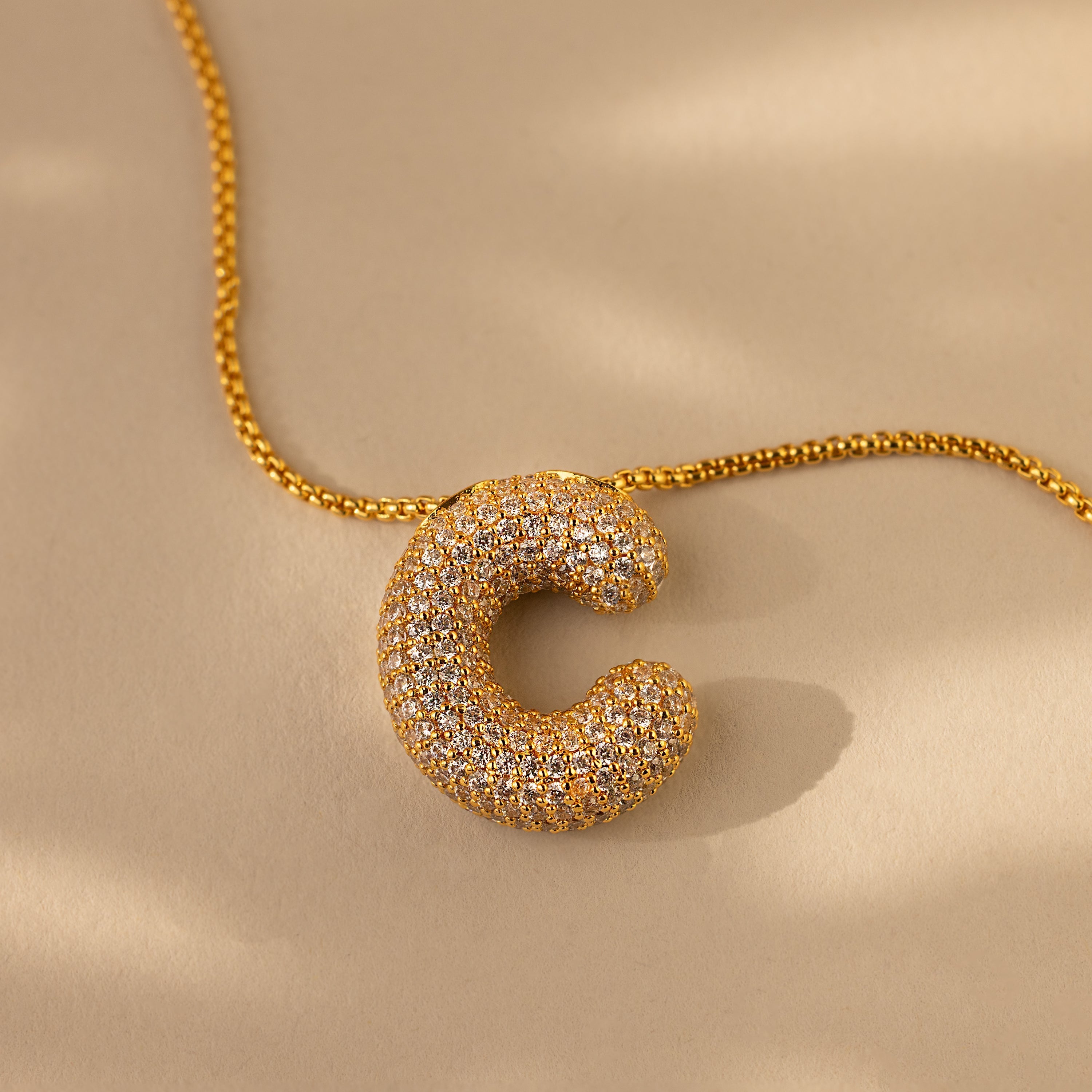 Valentina Crystal Letter Necklace