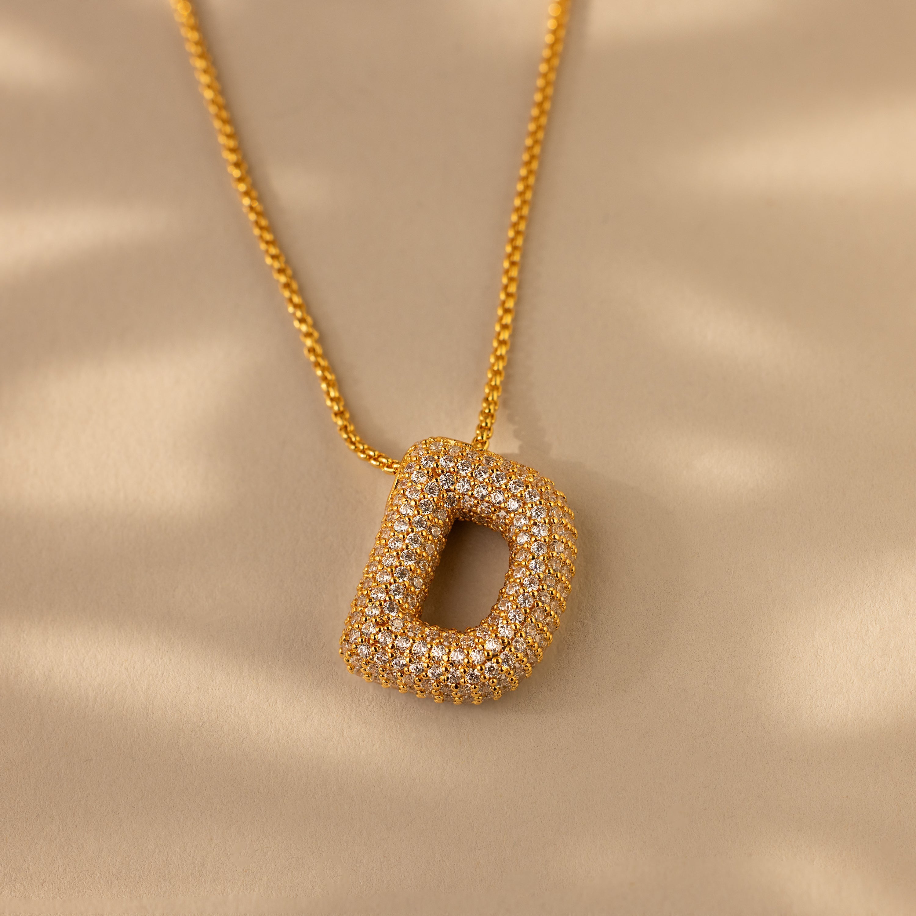 Valentina Crystal Letter Necklace