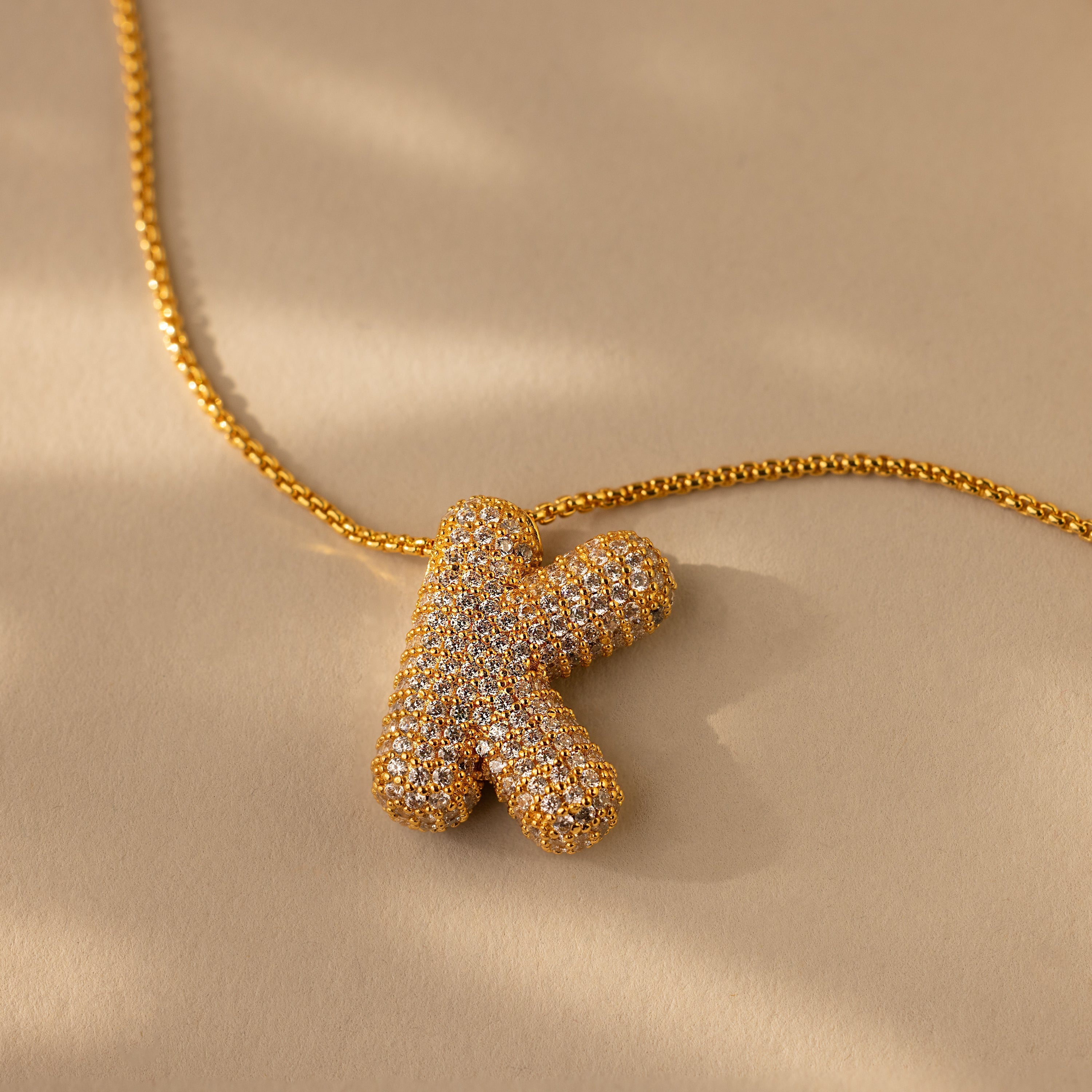 Valentina Crystal Letter Necklace