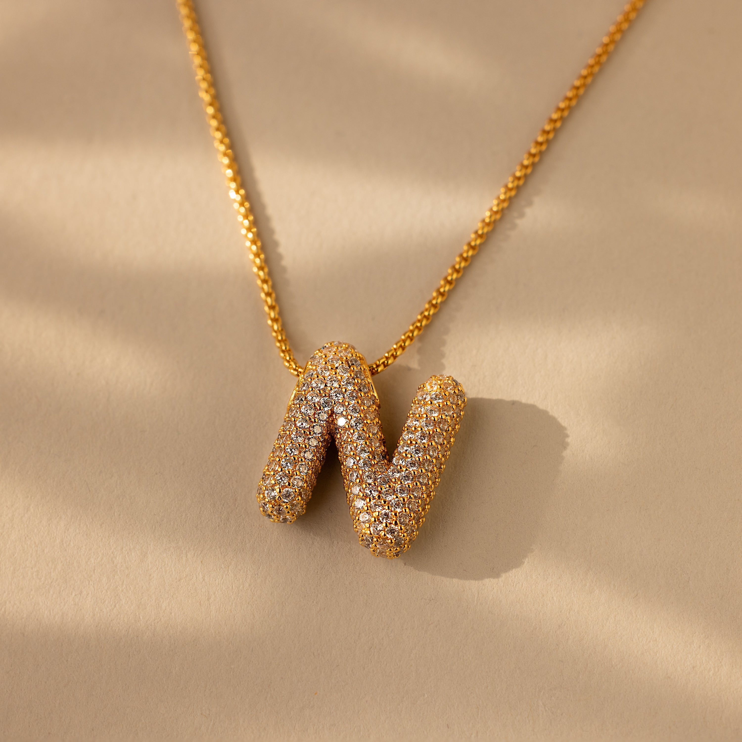 Valentina Crystal Letter Necklace
