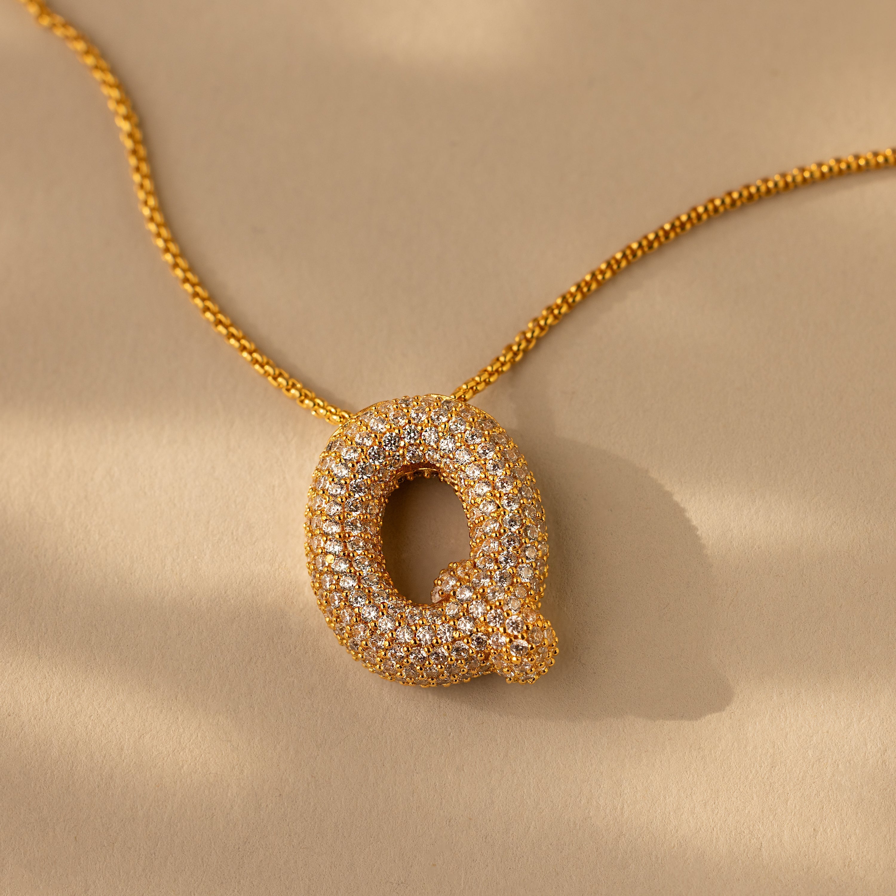 Valentina Crystal Letter Necklace