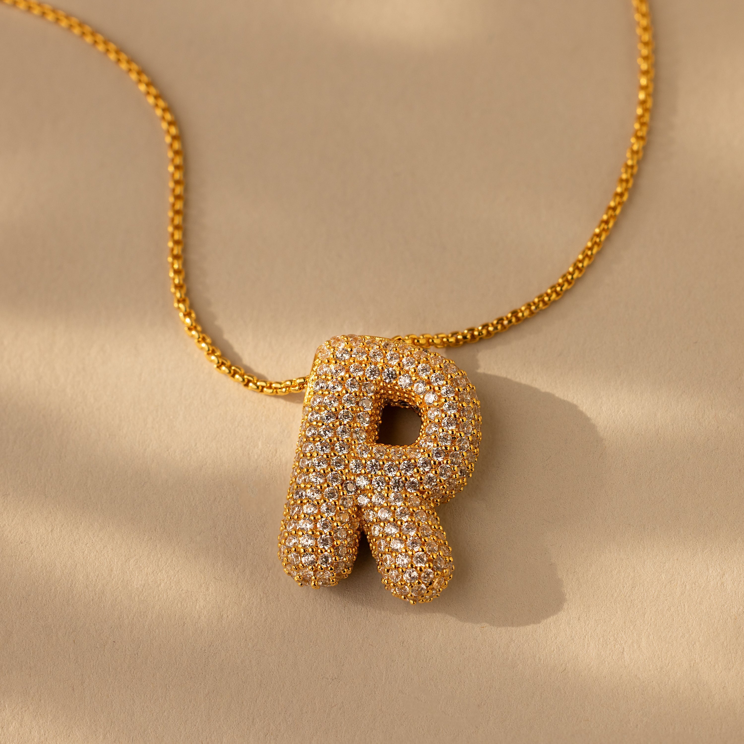 Valentina Crystal Letter Necklace