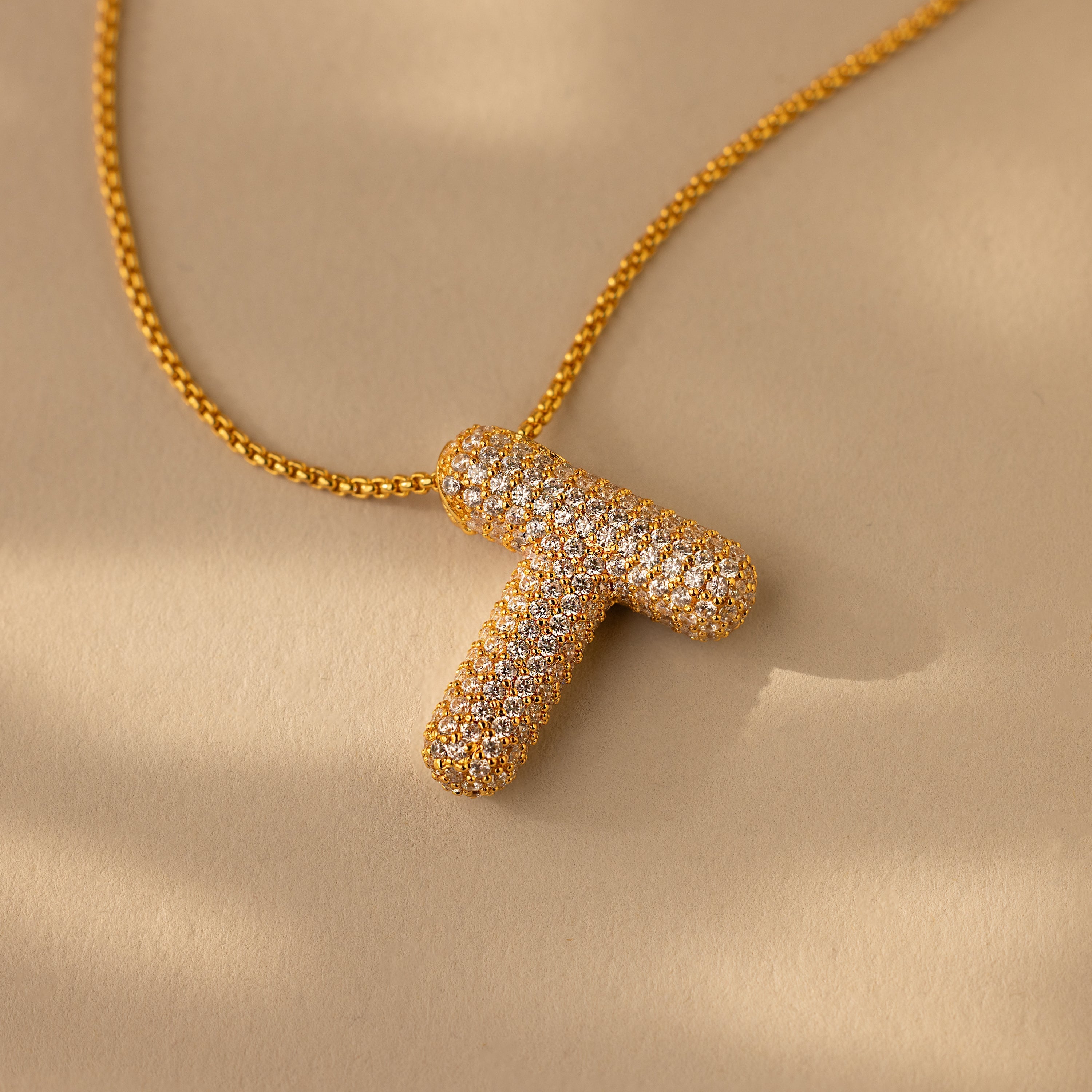 Valentina Crystal Letter Necklace