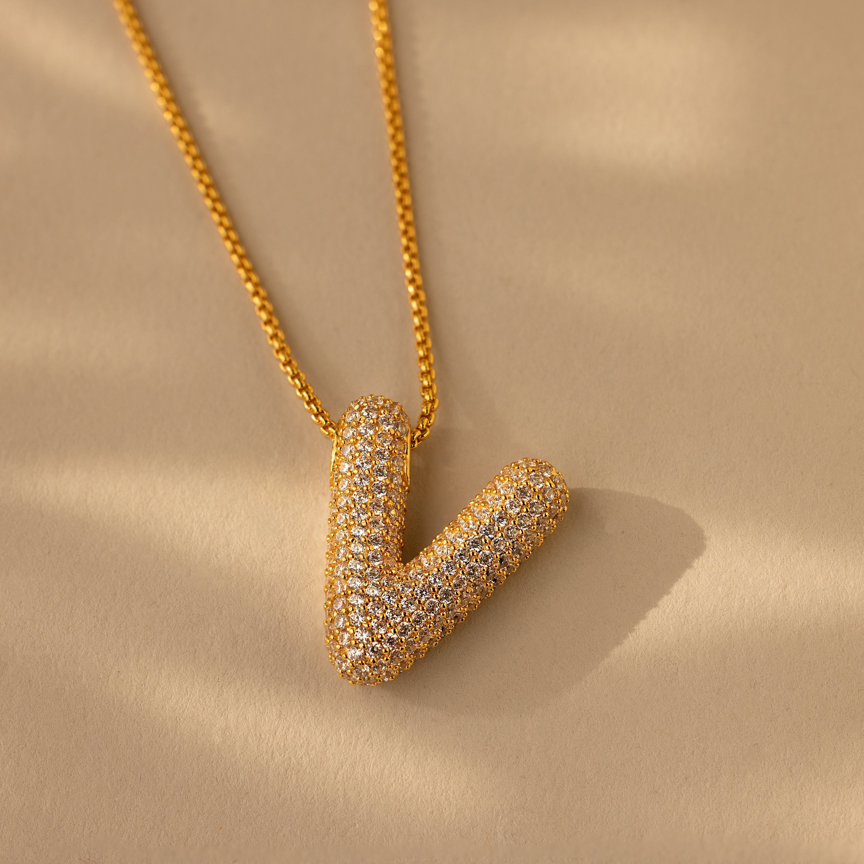 Valentina Crystal Letter Necklace