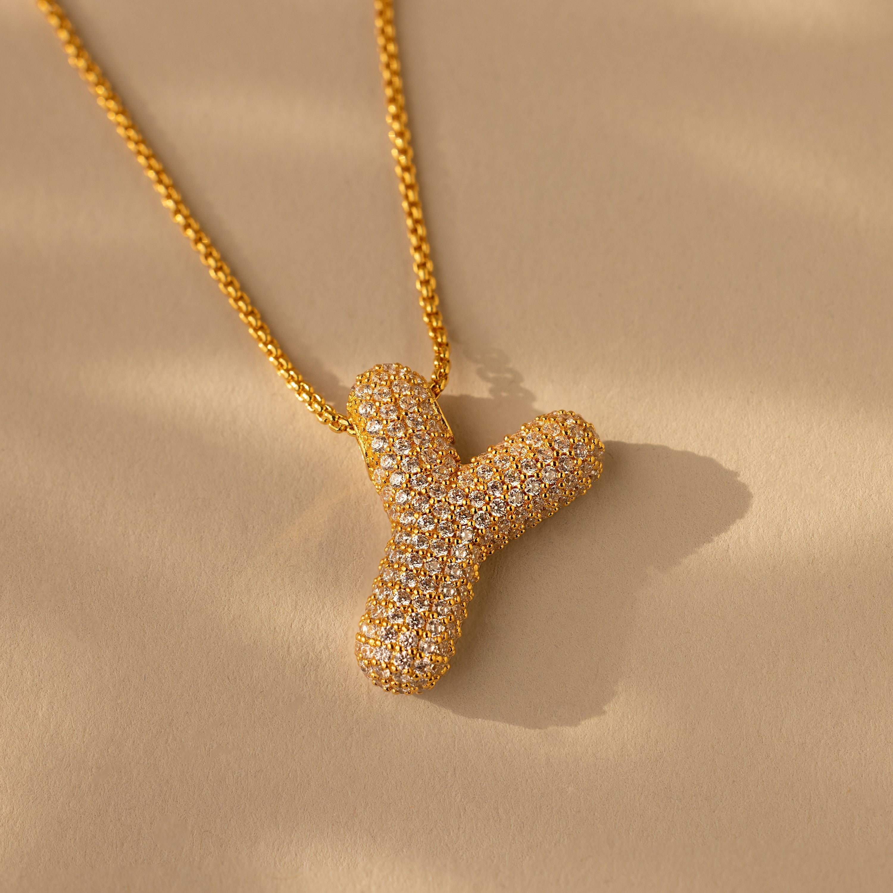 Valentina Crystal Letter Necklace