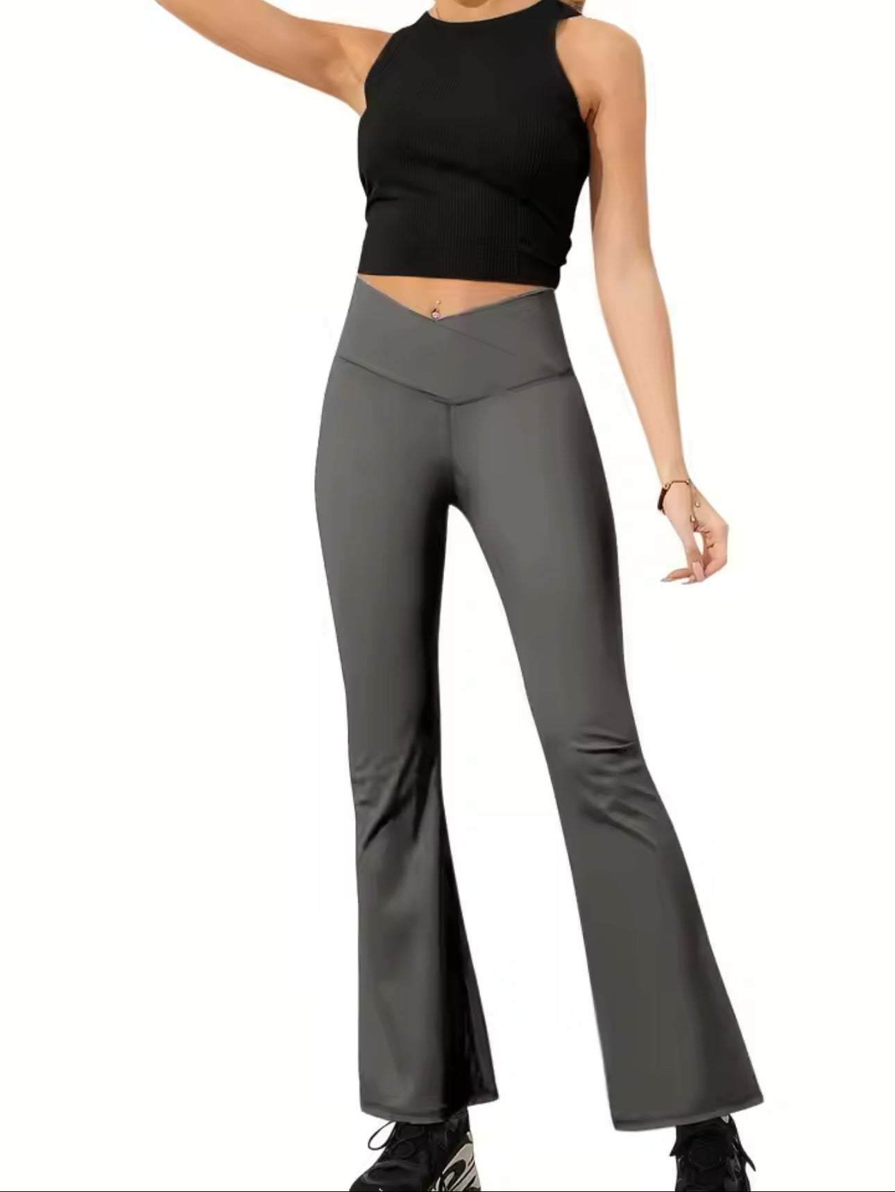 Avvielle V-cut flare leggings