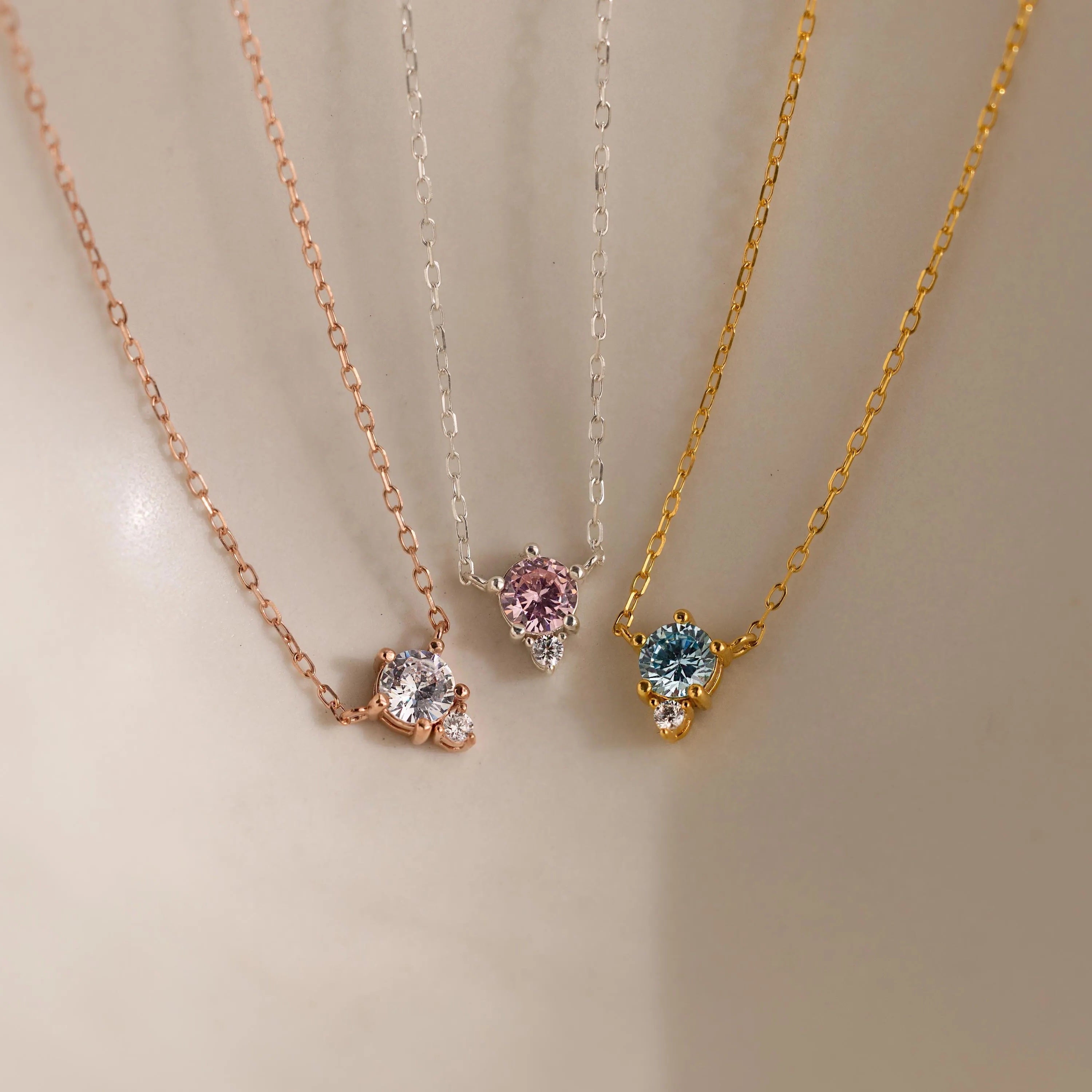 Aurora Birthstone Drop Necklace