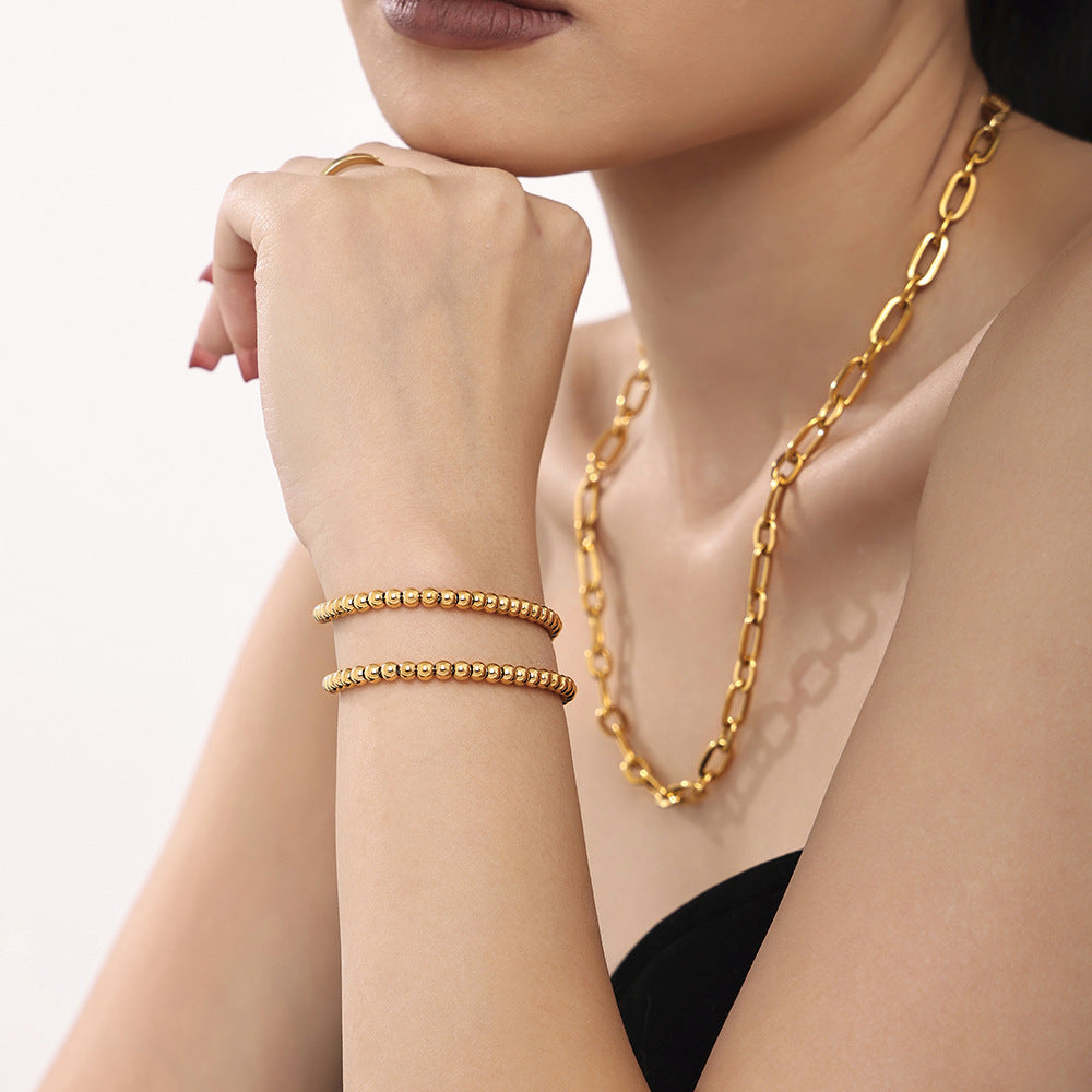 Beaded Gold Bracelet