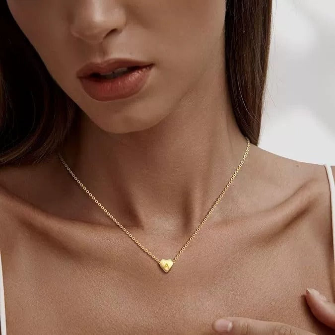 Heart Initial Gold Necklace