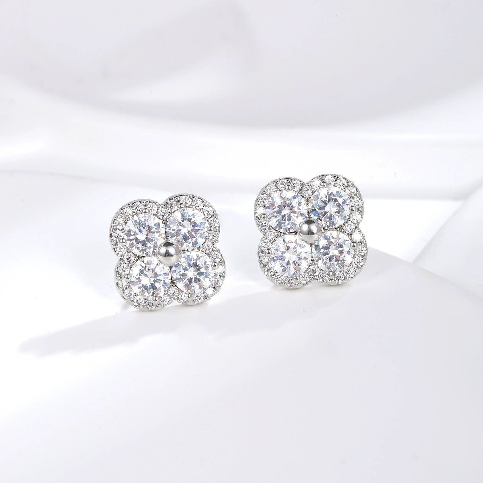Augustina Silver Crystal Earrings