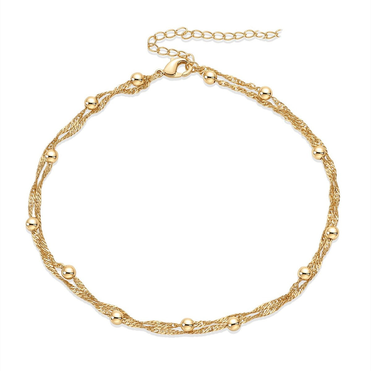 Elena Double Bead Anklet