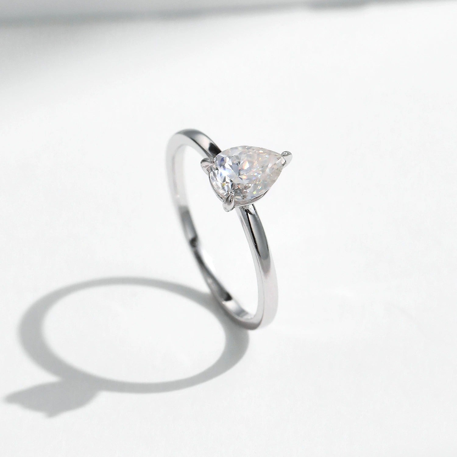 Eva Crystal Drop Silver Ring