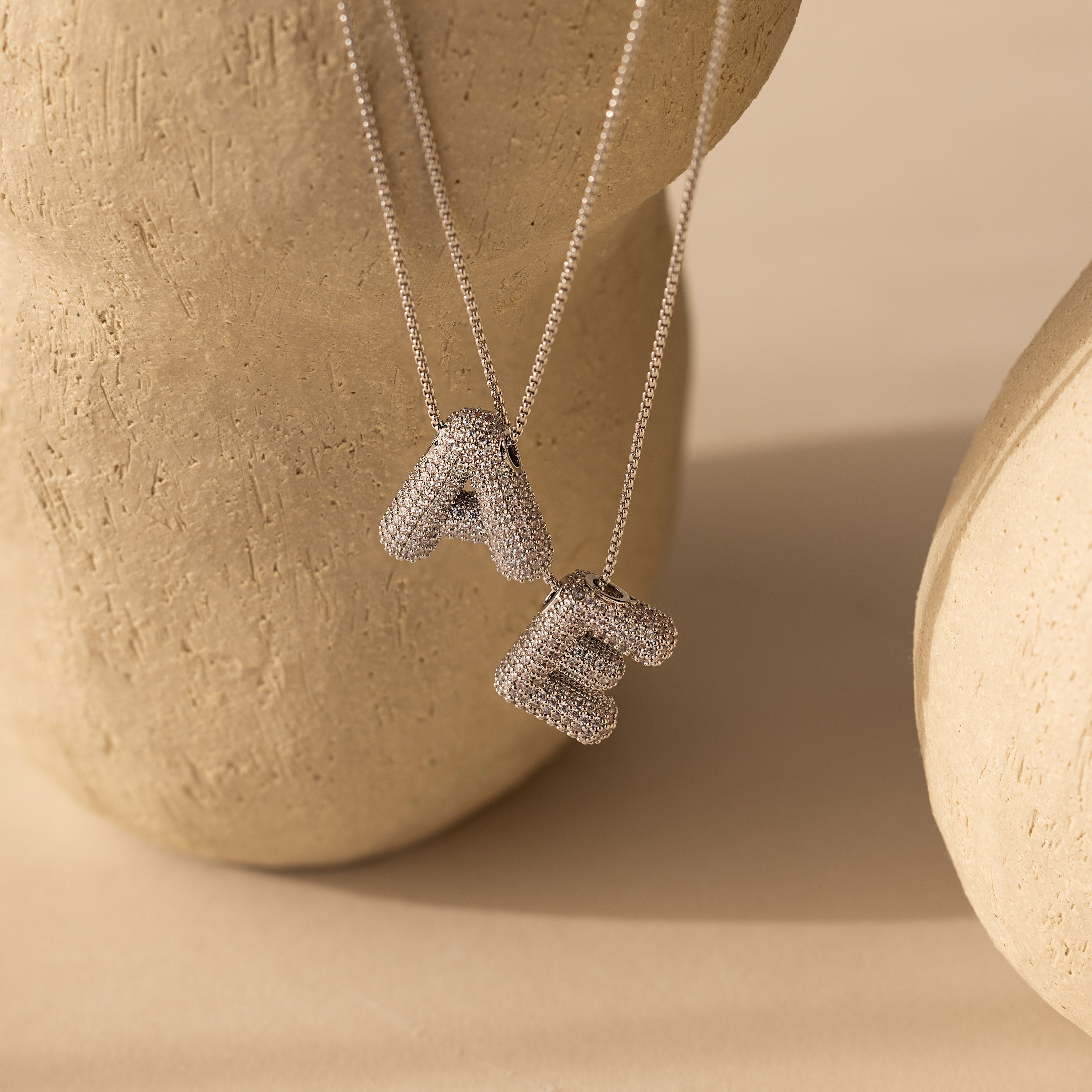 Valentina Crystal Letter Necklace