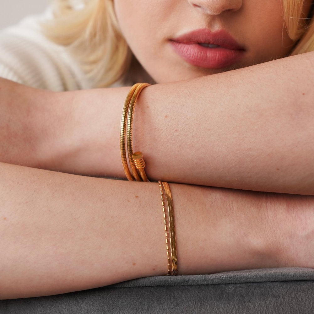 Vida Snake & Bead Bracelet