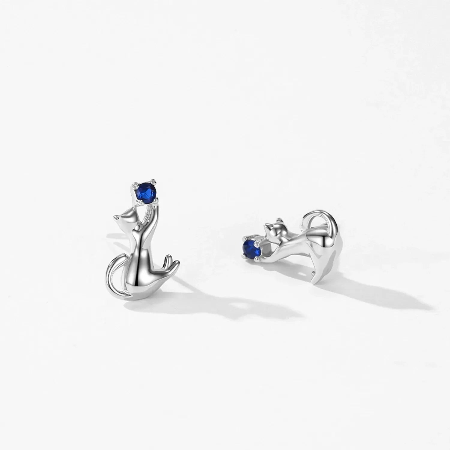 Amélie Silver Kitten Earrings