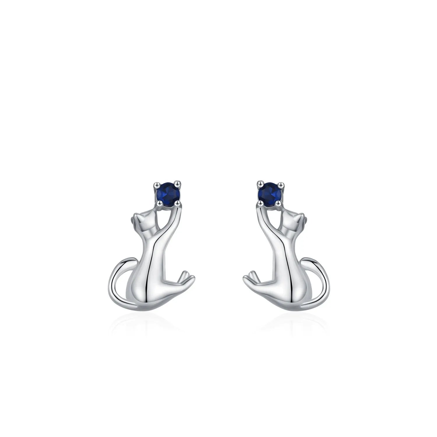 Amélie Silver Kitten Earrings
