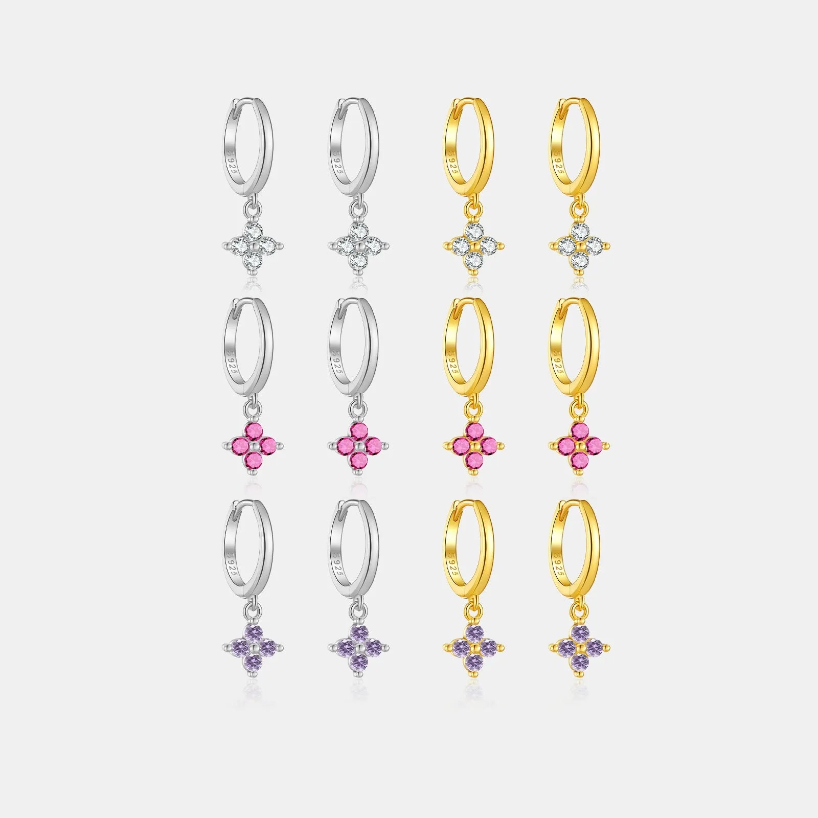 Juliette Clover Crystal Hoops