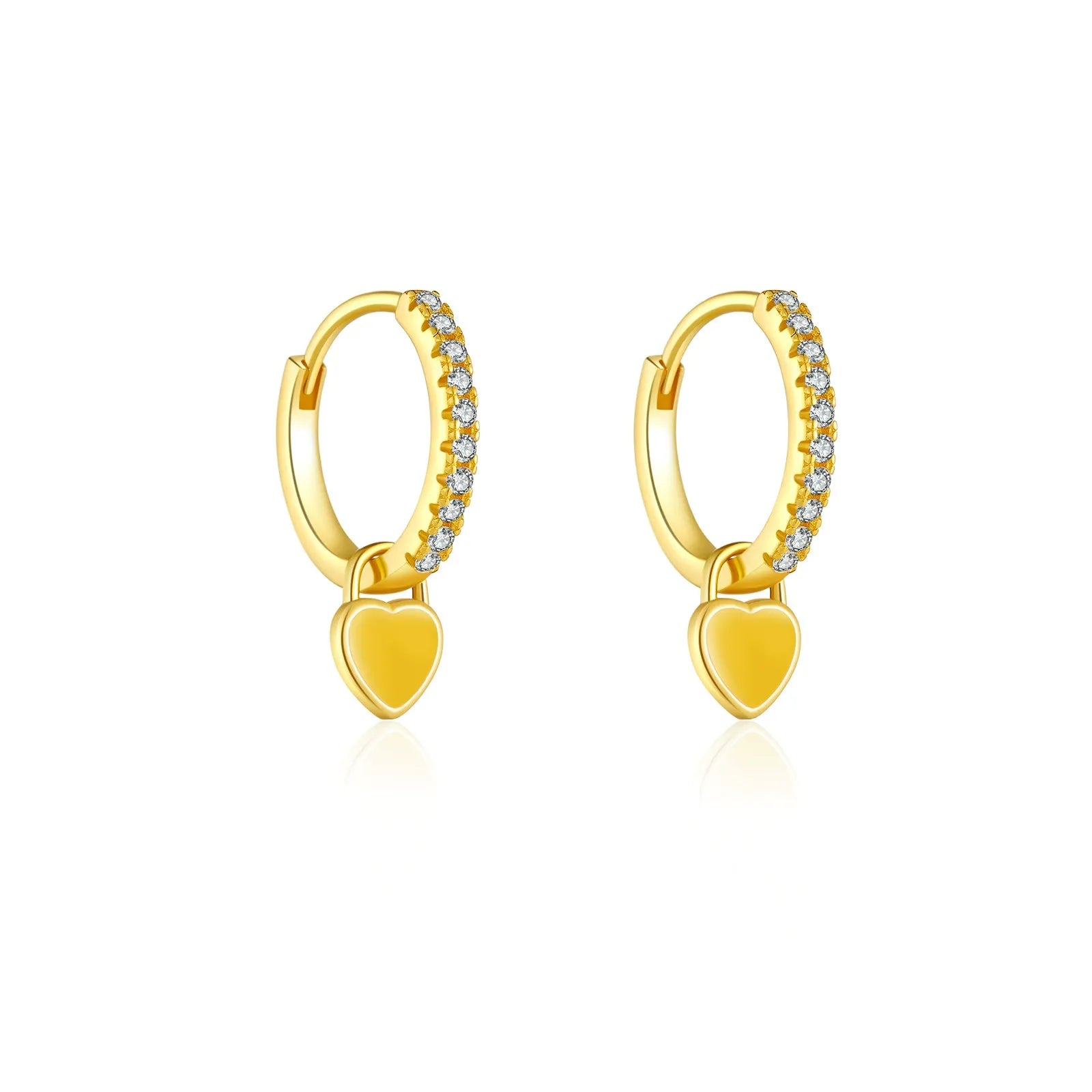 Juliette Heart Crystal Hoops