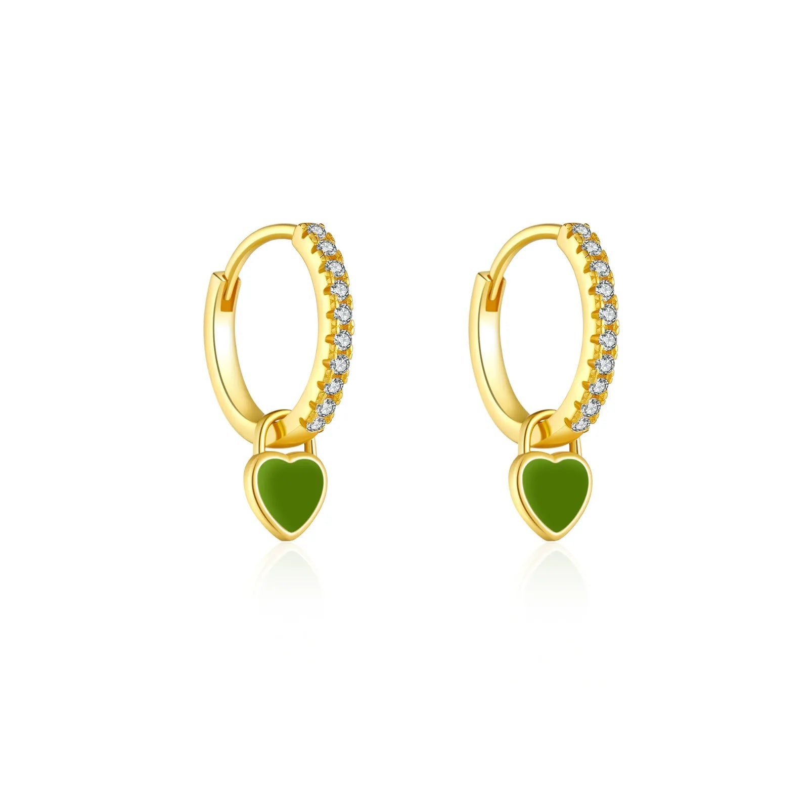 Juliette Heart Crystal Hoops