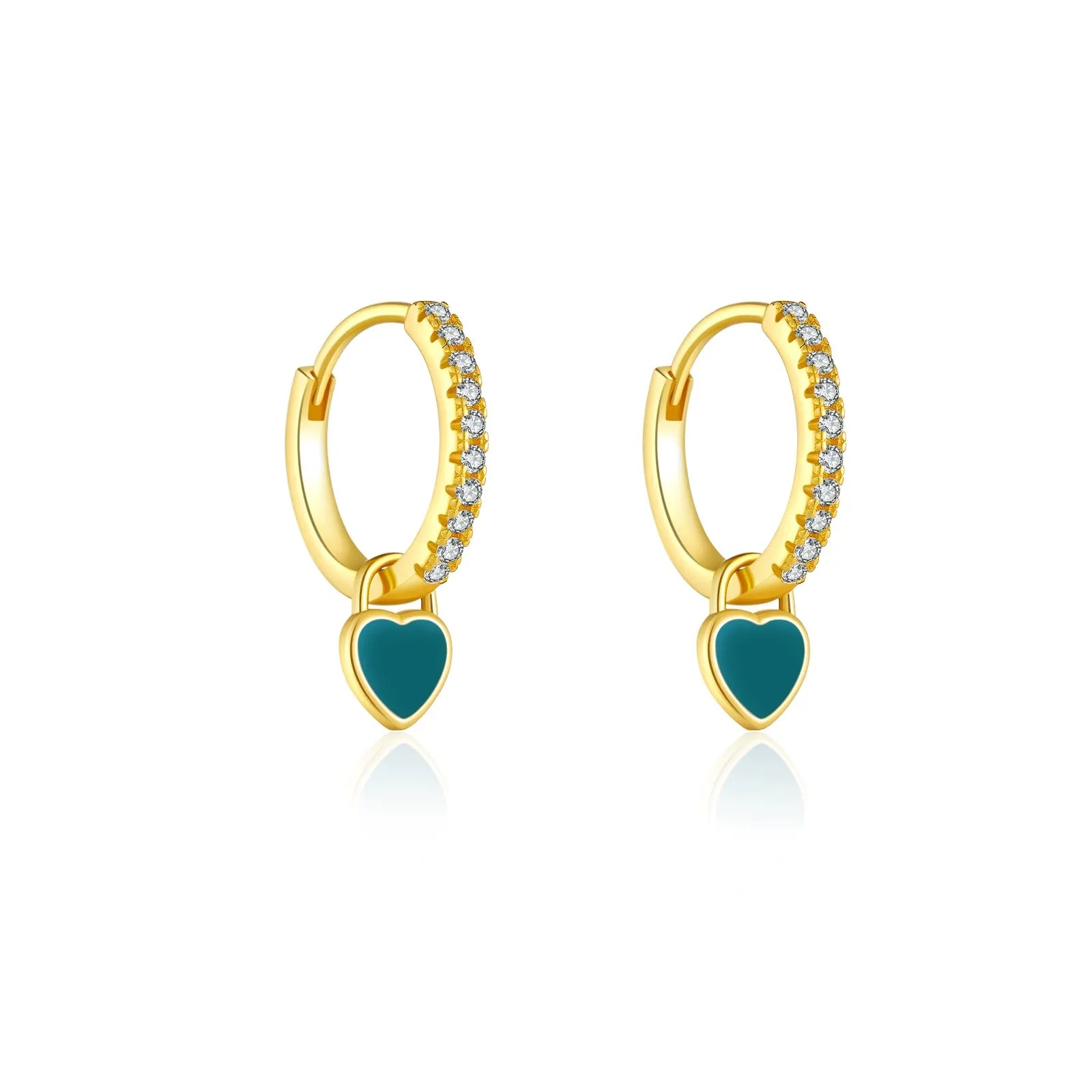 Juliette Heart Crystal Hoops