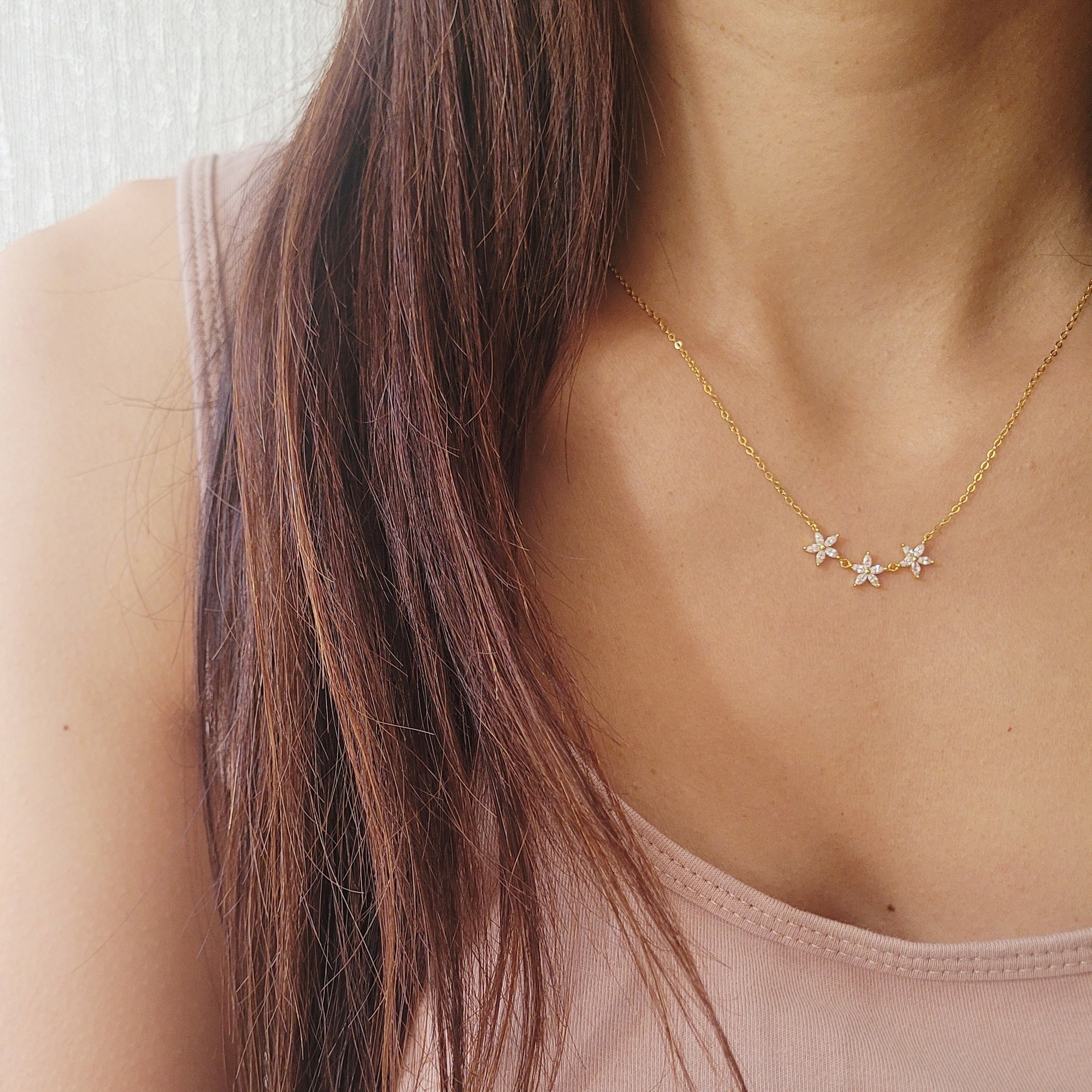 Maia Crystal Flower Necklace