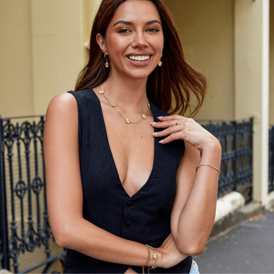 Rowena Clover Cluster Necklace